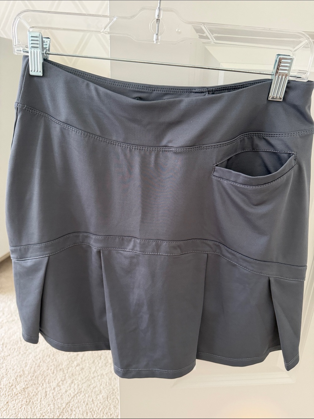 Gray Women's Active Skort with Smooth Stretch Waistband - Picture 2 of 2